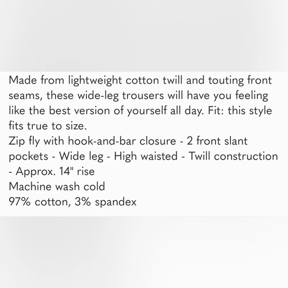 MODCLOTH "The Style Is Yours" Wide Leg Trousers front seam Pants Black Size 10 - Picture 8 of 8